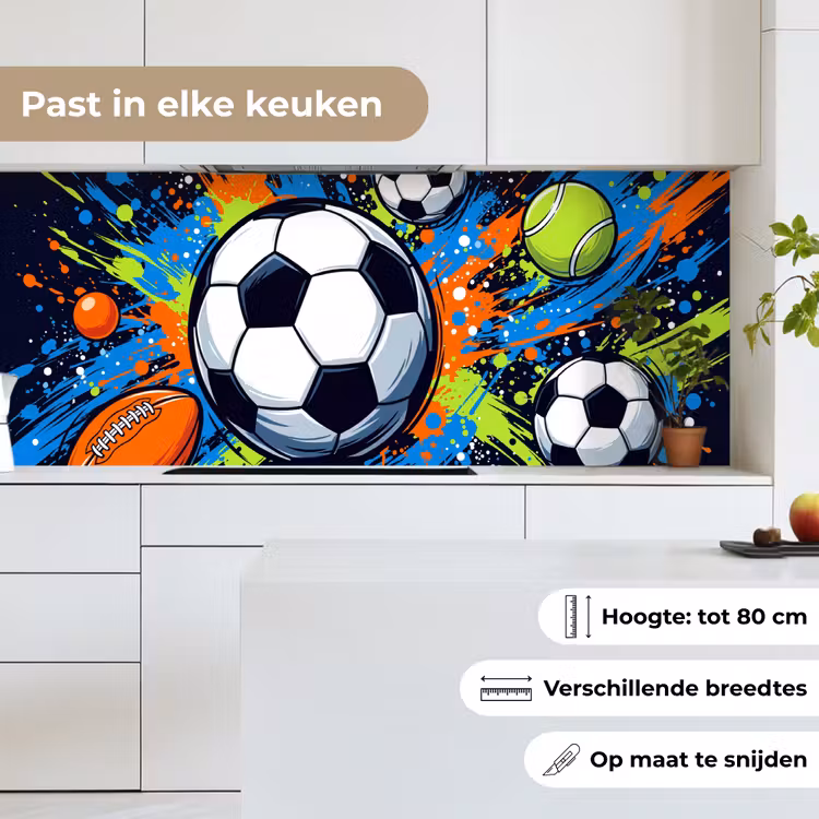 Sport - Ballen - Kleurrijk keuken achterwand 2 middel -sfeer4_NL