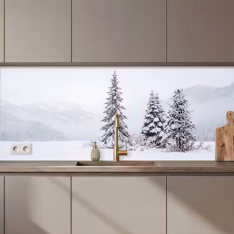 Fijnsparren - Sneeuw - Winter - Landschap - Stilte keuken achterwand 2 middel zz_3dshopping