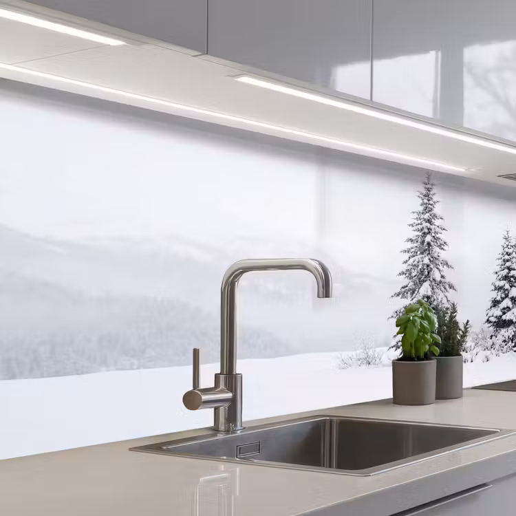 Fijnsparren - Sneeuw - Winter - Landschap - Stilte keuken achterwand 2 middel -3d_schuin