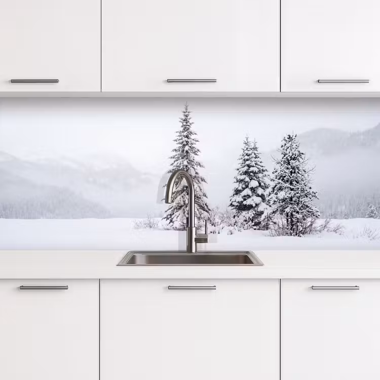 Fijnsparren - Sneeuw - Winter - Landschap - Stilte keuken achterwand 2 middel -3d