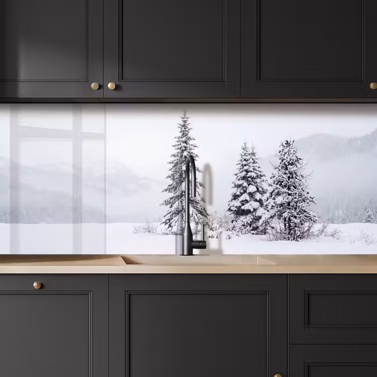 Fijnsparren - Sneeuw - Winter - Landschap - Stilte keuken achterwand 2 middel -sfeer1