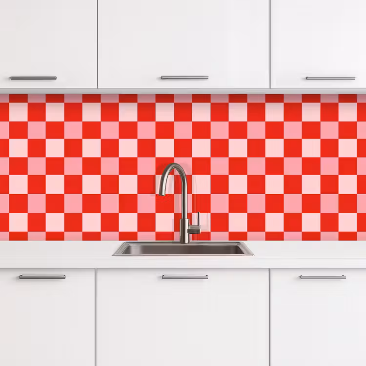 Vierkant - Klassiek - Rood keuken achterwand 2 middel 871 -3d