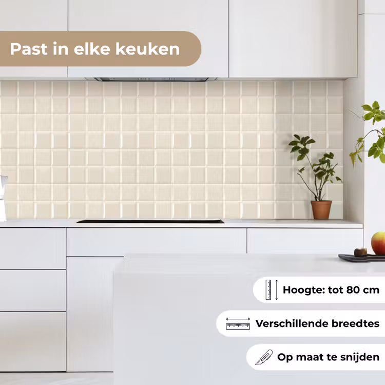 Vierkant - Tegels - Glans - Beige keuken achterwand 2 middel 871 -sfeer4_NL