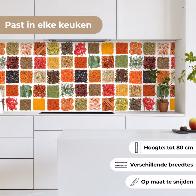 Vierkanten - Specerijen - Kruiden - Grafisch keuken achterwand 2 middel -sfeer4_NL