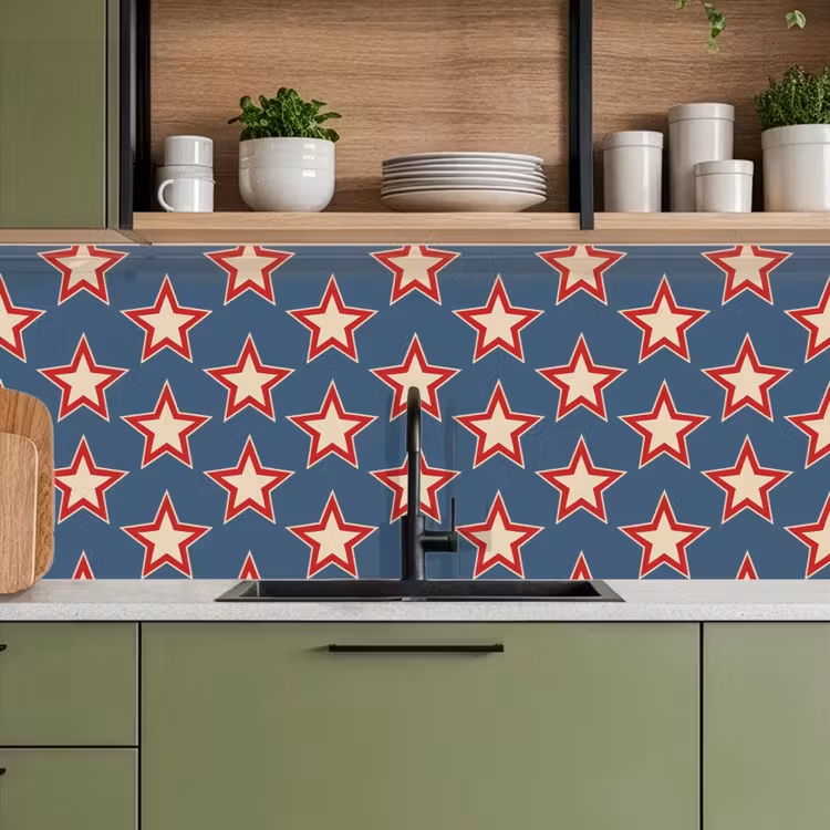 Ster - Klassiek - Blauw keuken achterwand 2 middel 871 -sfeer3