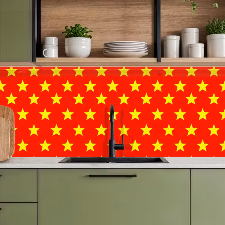 Ster - Patroon - Geel keuken achterwand 2 middel 871 -sfeer3