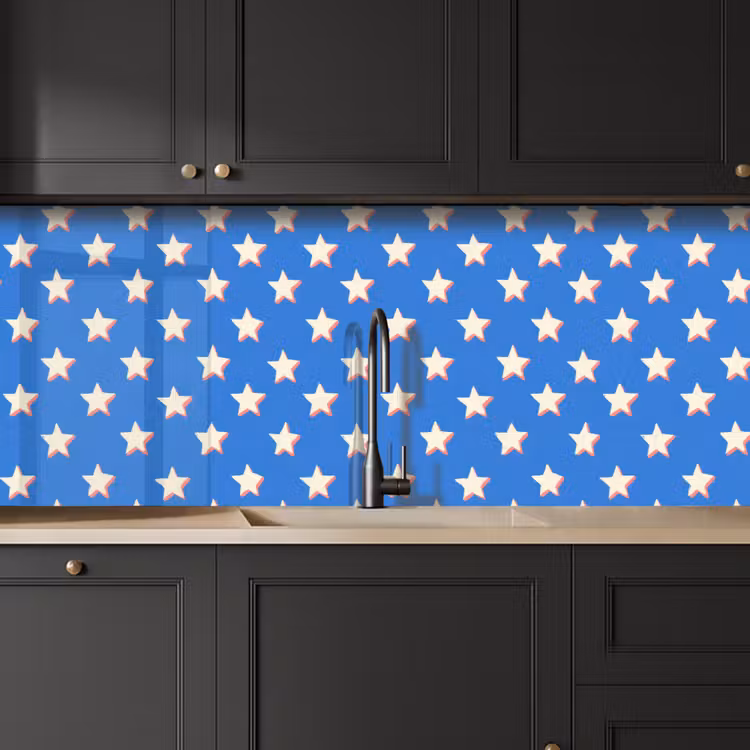Sterren - Patroon - Blauw keuken achterwand 2 middel 871 -sfeer1