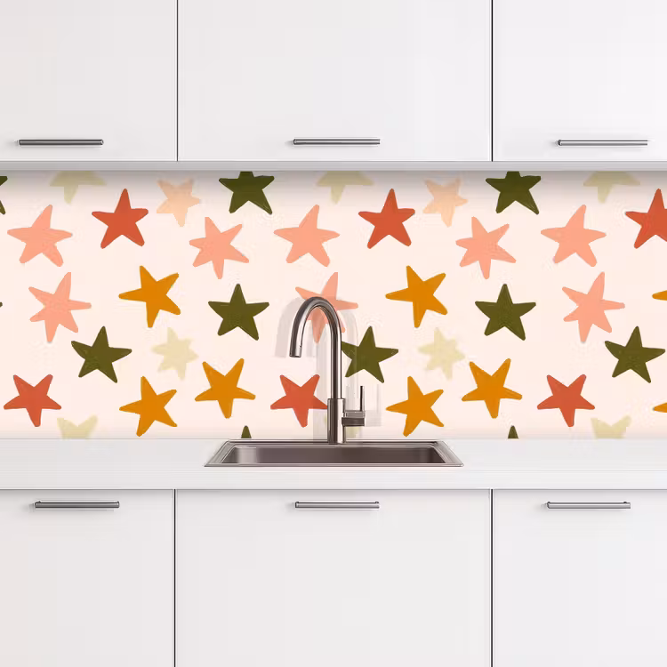 Sterren - Patroon - Kleurrijk keuken achterwand 2 middel 871 -3d