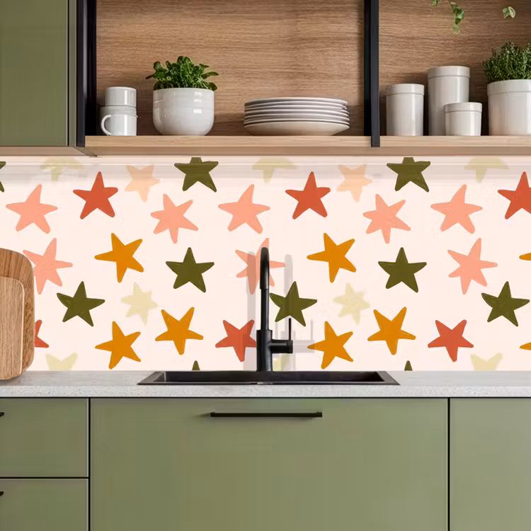 Sterren - Patroon - Kleurrijk keuken achterwand 2 middel 871 -sfeer3