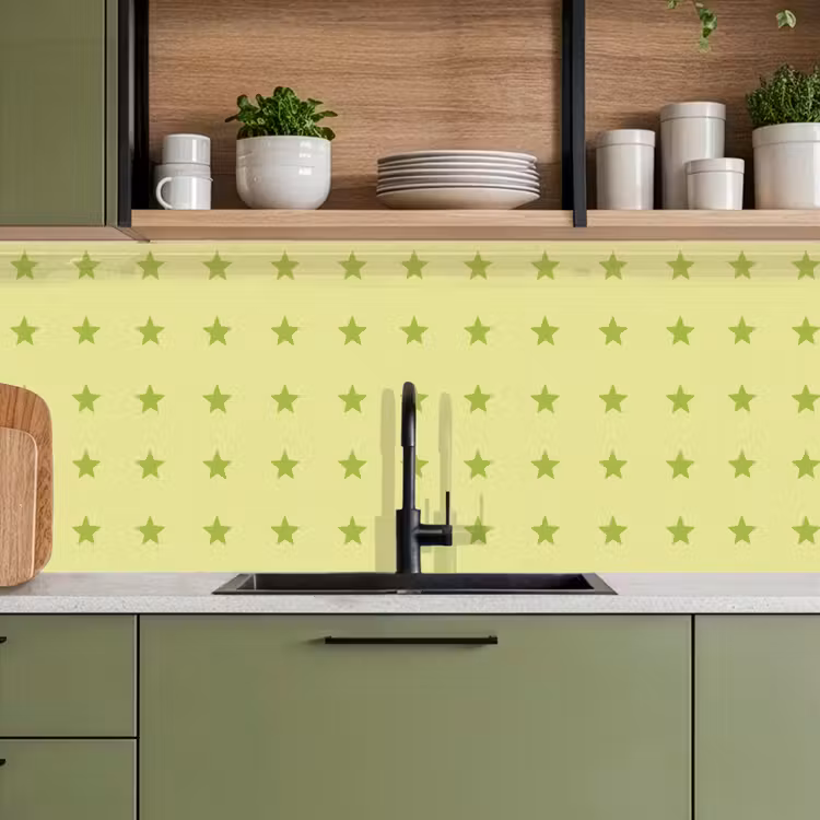Sterren - Patroon - Groen keuken achterwand 2 middel 871 -sfeer3