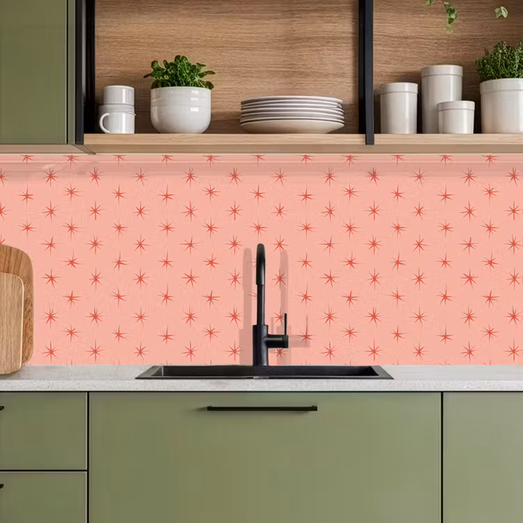 Sterretjes - Patroon - Oranje keuken achterwand 2 middel 871 -sfeer3