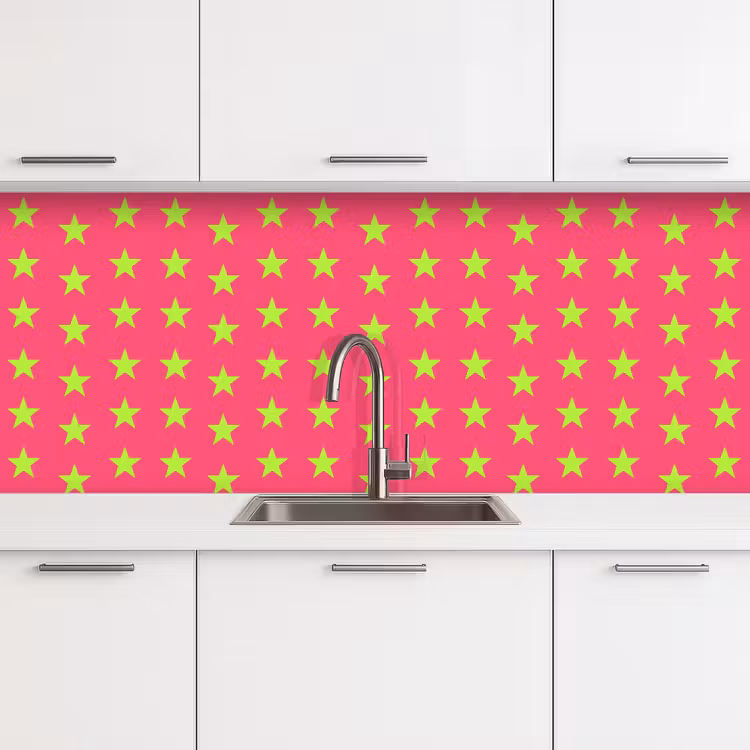 Sterren - Patroon - Roze keuken achterwand 2 middel 871 -3d