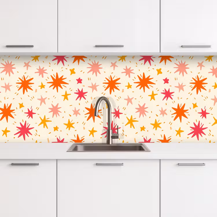 Sterren - Speels - Kleurrijk keuken achterwand 2 middel 871 -3d
