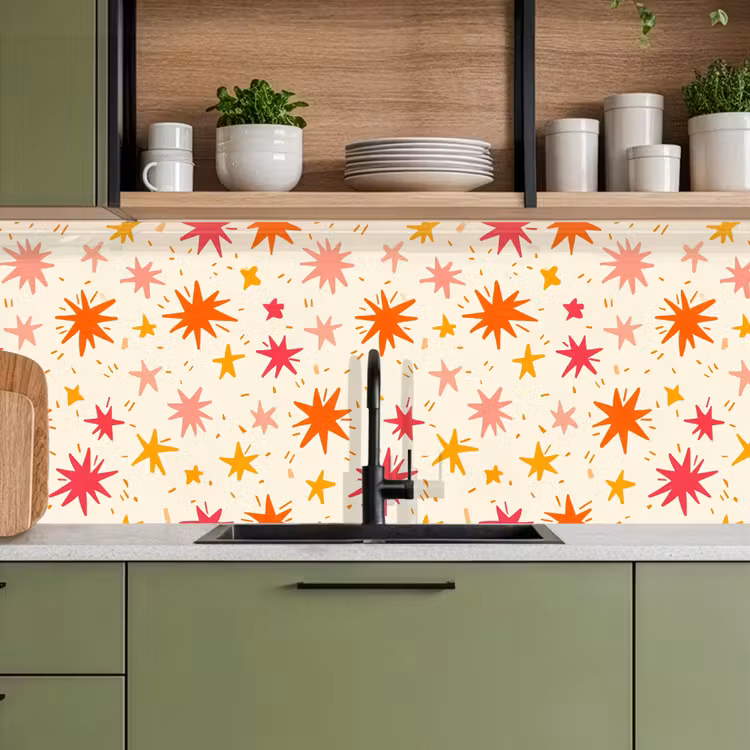 Sterren - Speels - Kleurrijk keuken achterwand 2 middel 871 -sfeer3