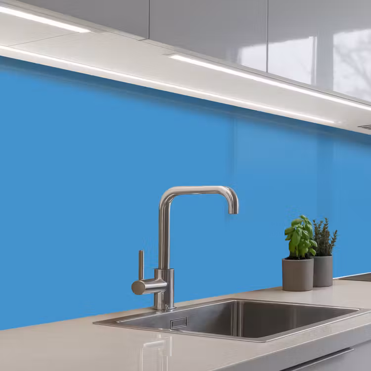 Steel - Blue - Blauw keuken achterwand 2 middel 871 -3d_schuin