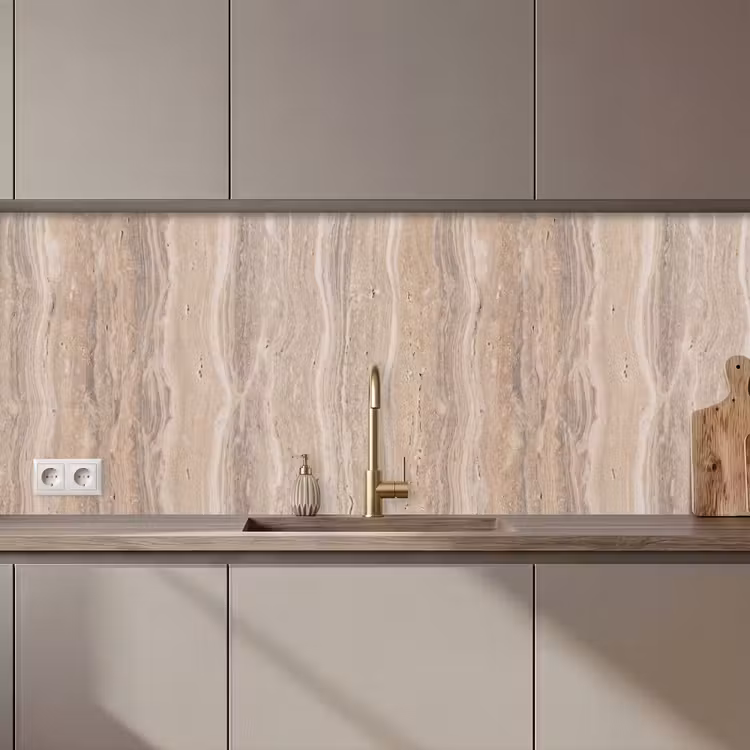Steen - Patroon - Textuur - Natuurlijk - Beige keuken achterwand 2 middel zz_3dshopping