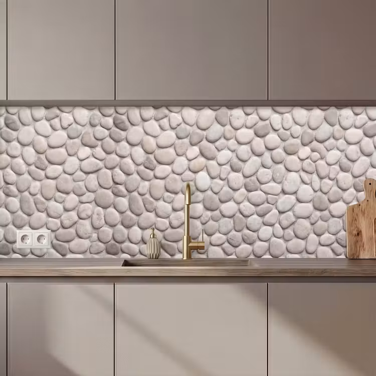 Steen - Kiezel - Natuur - Minimalistisch - Beige keuken achterwand 2 middel zz_3dshopping