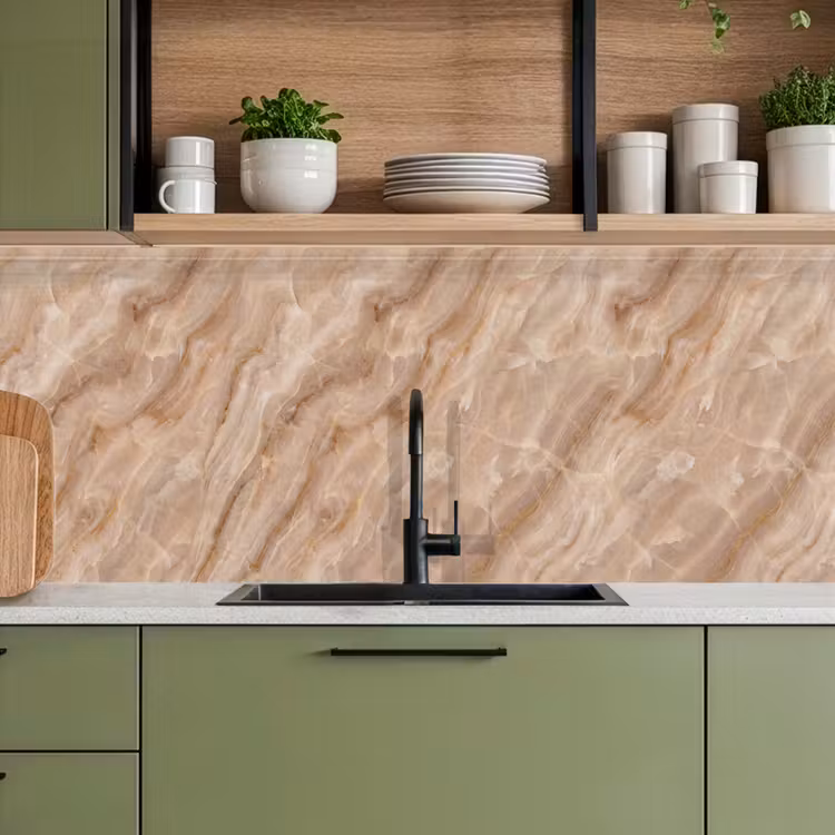 Steen - Ader - Natuur - Modern - Beige keuken achterwand 2 middel -sfeer3