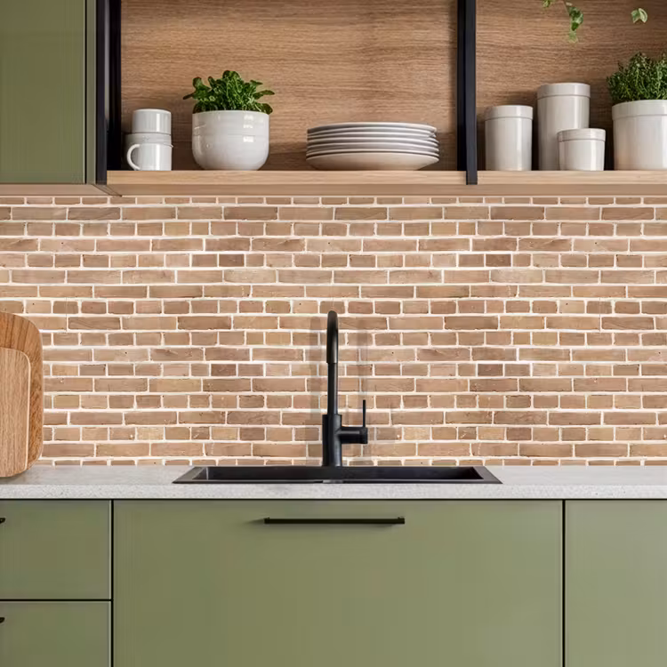 Stenen - Bruin - Licht - Patroon keuken achterwand 2 middel 871 -sfeer3
