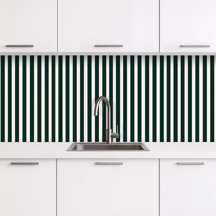 Strepen - Klassiek - Groen keuken achterwand 2 middel 871 -3d