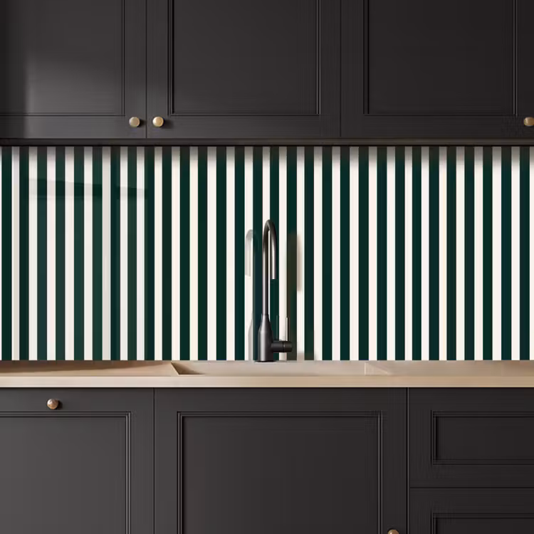 Strepen - Klassiek - Groen keuken achterwand 2 middel 871 -sfeer1