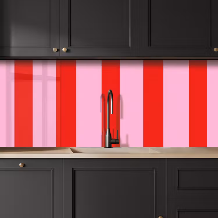 Strepen - Klassiek - Roze keuken achterwand 2 middel 871 -sfeer1