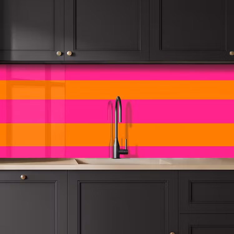 Strepen - Horizontaal - Roze keuken achterwand 2 middel 871 -sfeer1