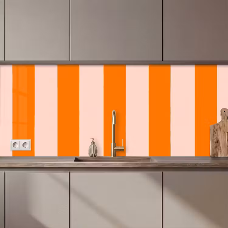 Strepen - Modern - Oranje keuken achterwand 2 middel 871 zz_3dshopping