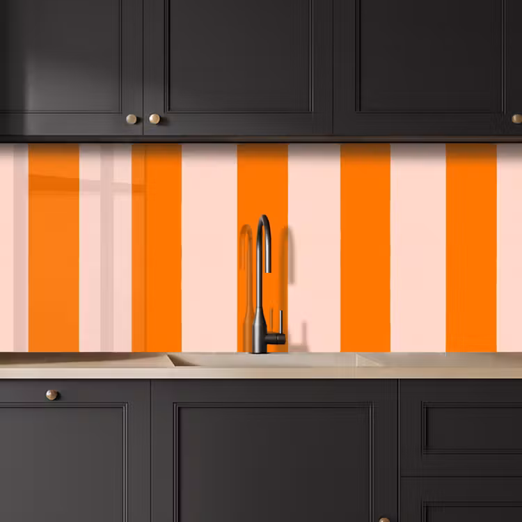 Strepen - Modern - Oranje keuken achterwand 2 middel 871 -sfeer1
