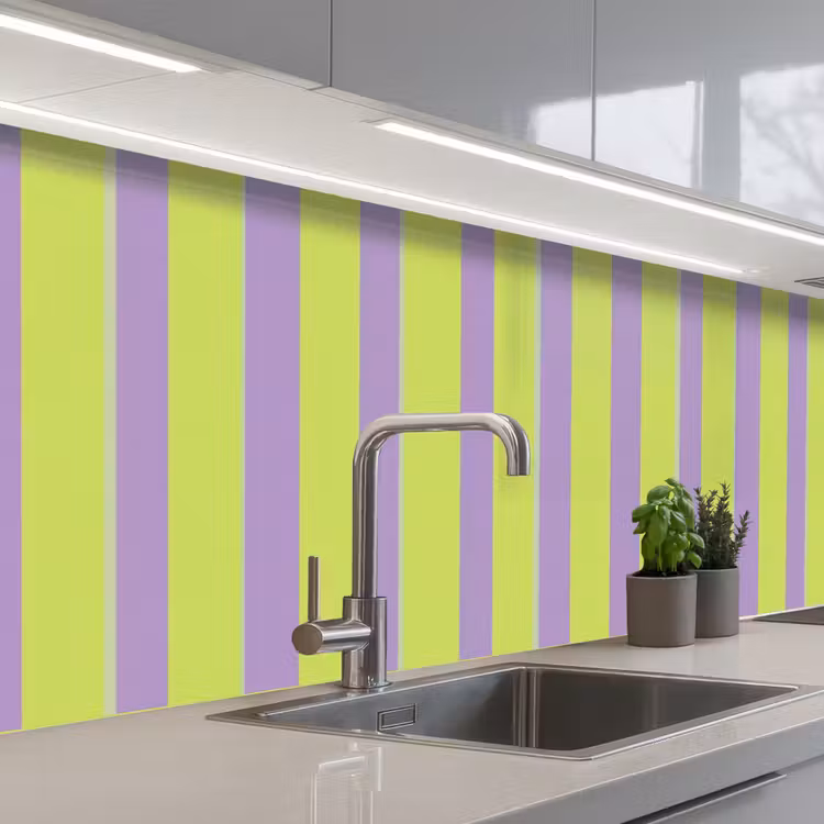 Strepen - Patroon - Groen keuken achterwand 2 middel 871 -3d_schuin