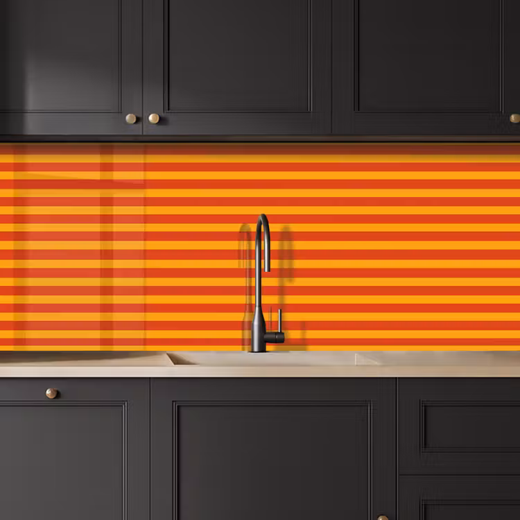 Strepen - Patroon - Oranje keuken achterwand 2 middel 871 -sfeer1