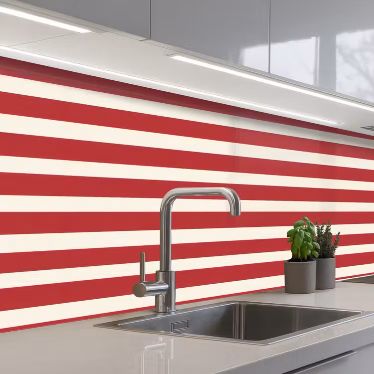 Strepen - Patroon - Rood keuken achterwand 2 middel 871 -3d_schuin