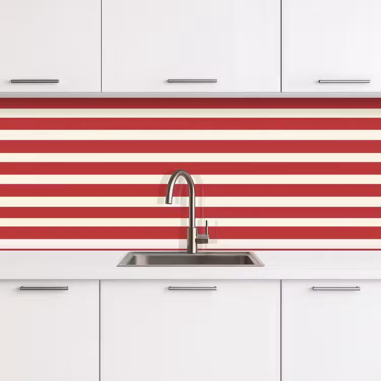Strepen - Patroon - Rood keuken achterwand 2 middel 871 -3d