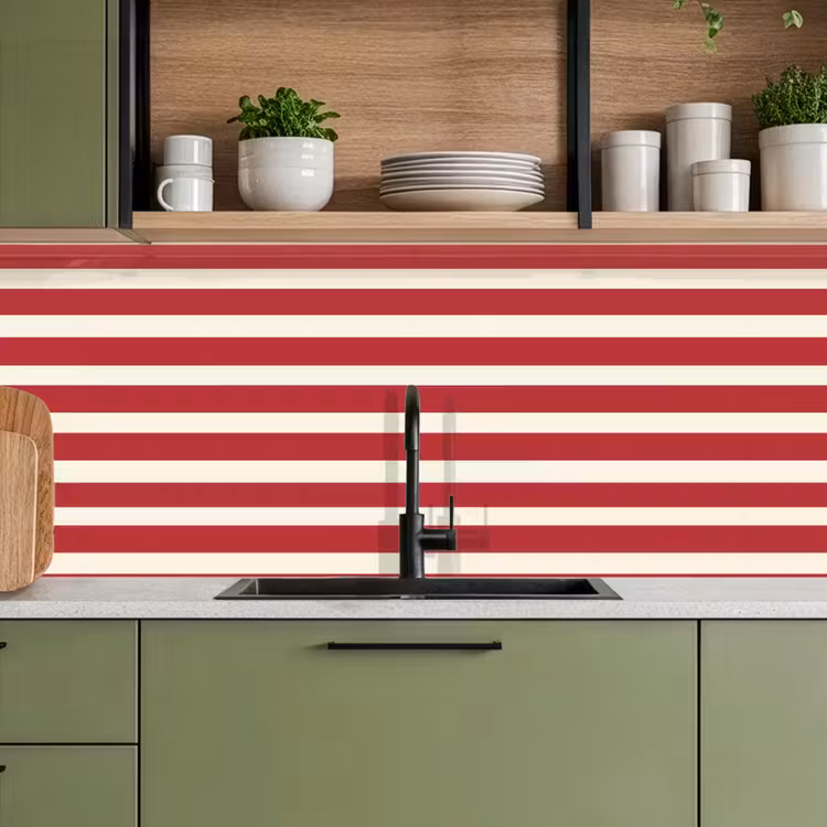 Strepen - Patroon - Rood keuken achterwand 2 middel 871 -sfeer3