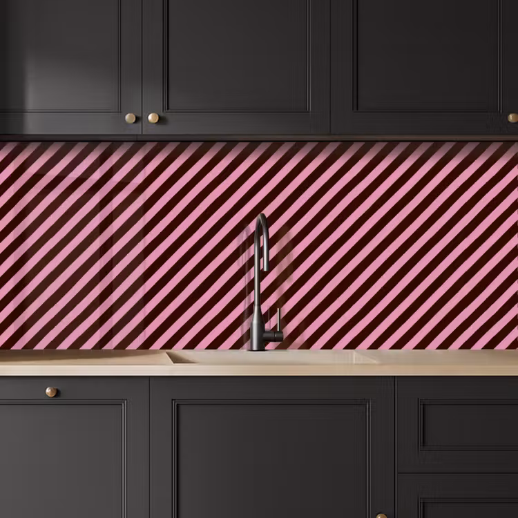 Strepen - Roze - Bruin keuken achterwand 2 middel 871 -sfeer1