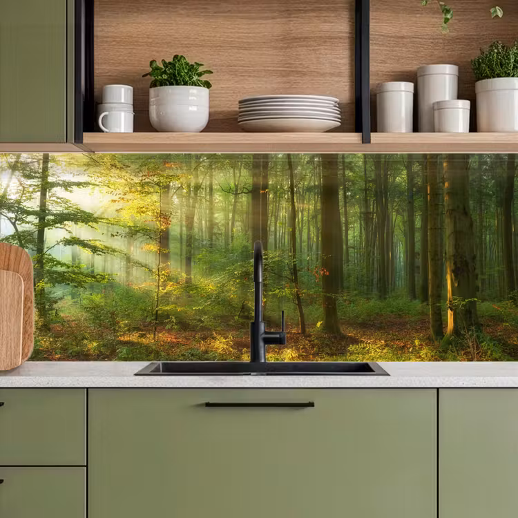 Zon - Bos - Bomen - Natuur - Herfst keuken achterwand 2 middel -sfeer3