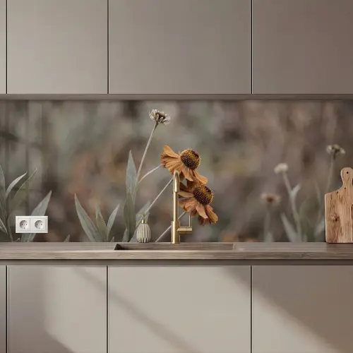 Zonnehoed - Droogbloemen - Geel - Warm keuken achterwand 2 middel zz_3dshopping