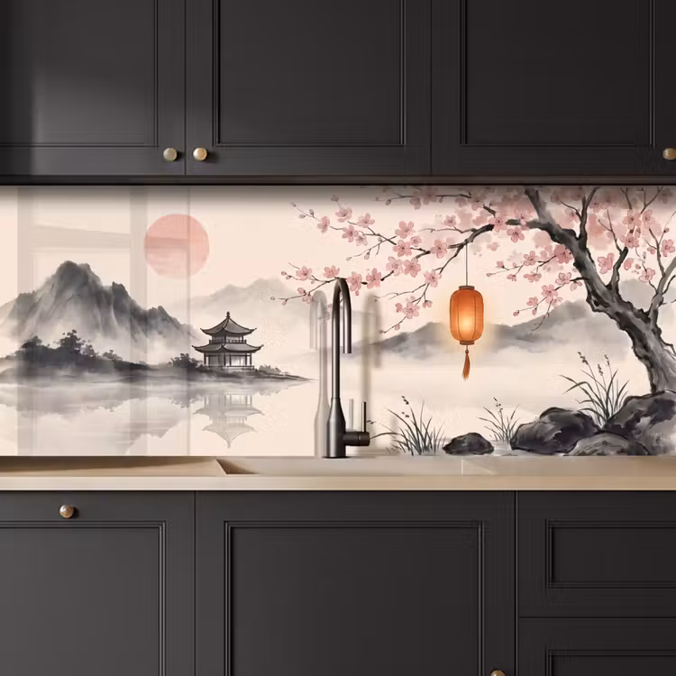 Zon - Japans - Traditioneel keuken achterwand 2 middel -sfeer1