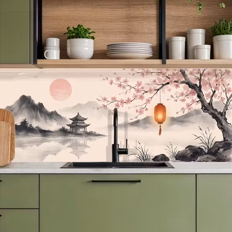 Zon - Japans - Traditioneel keuken achterwand 2 middel -sfeer3