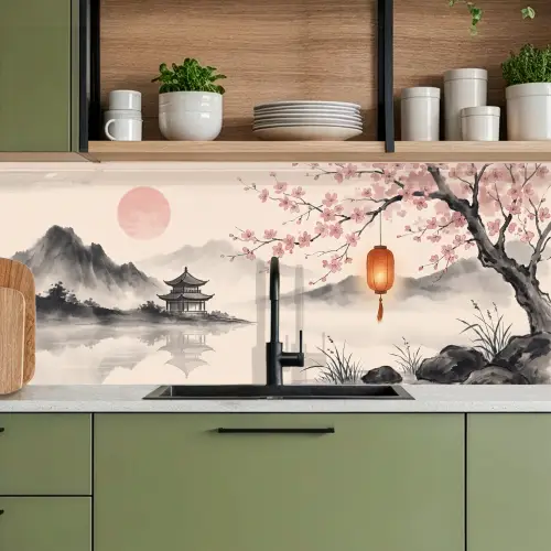Zon - Japans - Traditioneel keuken achterwand 2 middel -sfeer3