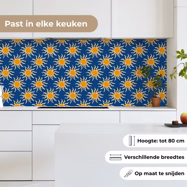 Zon - Patroon - Blauw keuken achterwand 2 middel 871 -sfeer4_NL