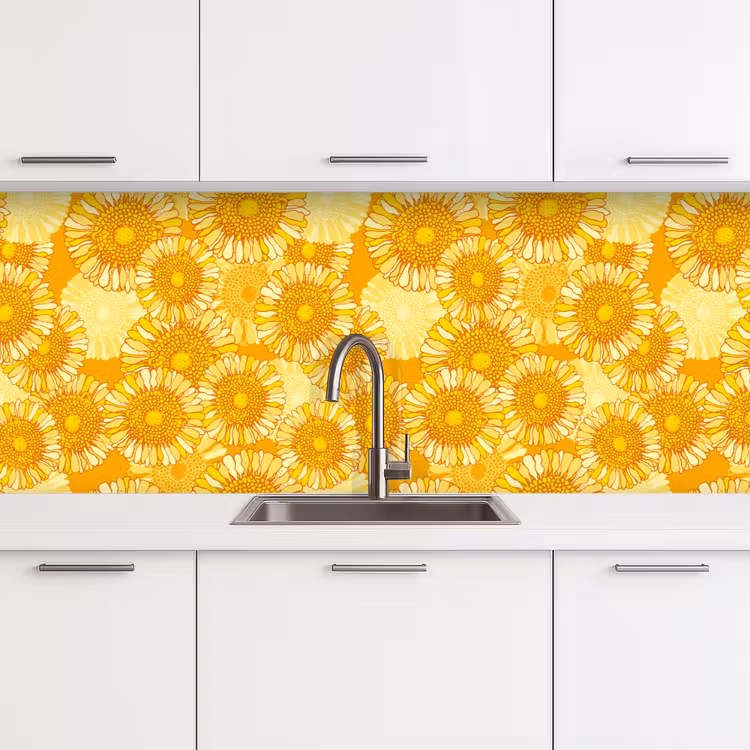 Zonnebloem - Zomer - Patronen - Bloemen keuken achterwand 2 middel 871 -3d
