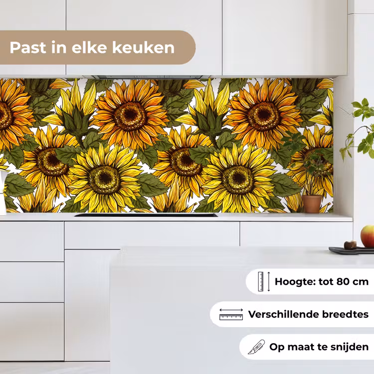 Zonnebloem - Vintage - Design keuken achterwand 2 middel 871 -sfeer4_NL