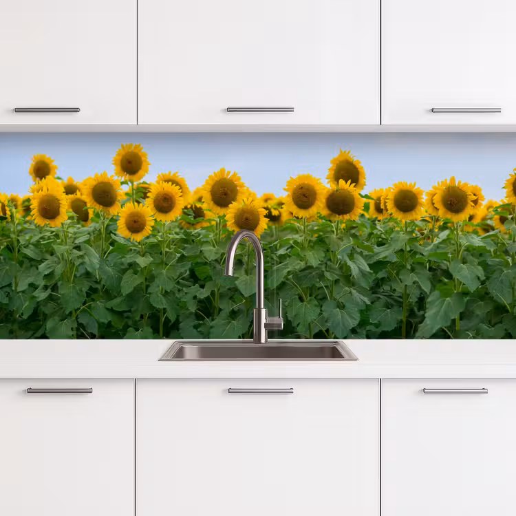 Zonnebloemen - Geel - Natuur keuken achterwand 2 middel -3d