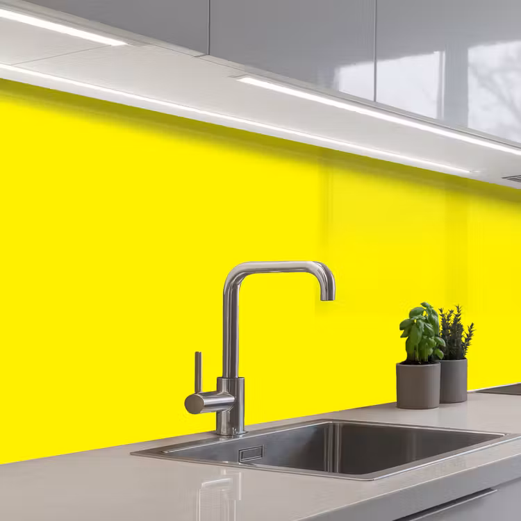Sunshine - Glow - Geel keuken achterwand 2 middel 871 -3d_schuin