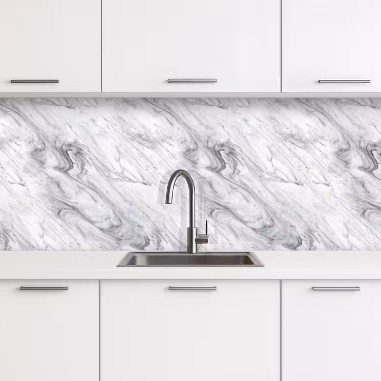 Wervelende - Grijsstructuur - Marmer - Wit keuken achterwand 2 middel 871 -3d