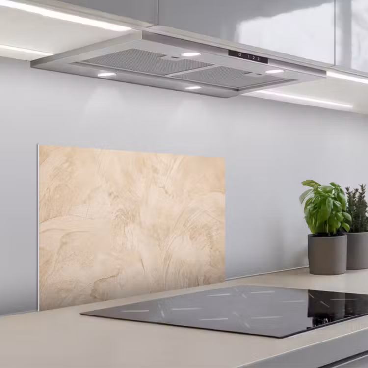 Textuur - Patroon - Abstract - Modern - Beige keuken achterwand spatscherm klein -3d_schuin