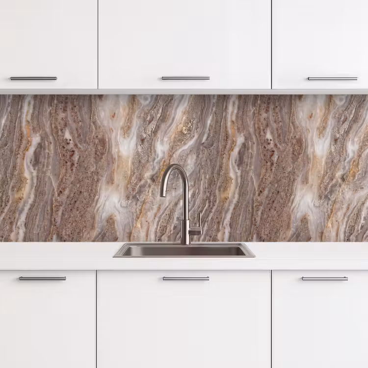 Textuur - Steen - Abstract - Beige keuken achterwand 2 middel -3d