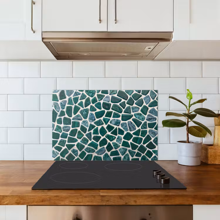 Textuur - Steen - Groen - Abstract - Patroon keuken achterwand spatscherm klein -sfeer2