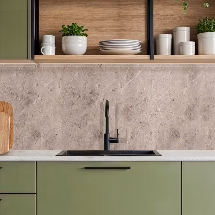 Textuur - Steen - Patroon - Rustiek - Beige keuken achterwand 2 middel -sfeer3
